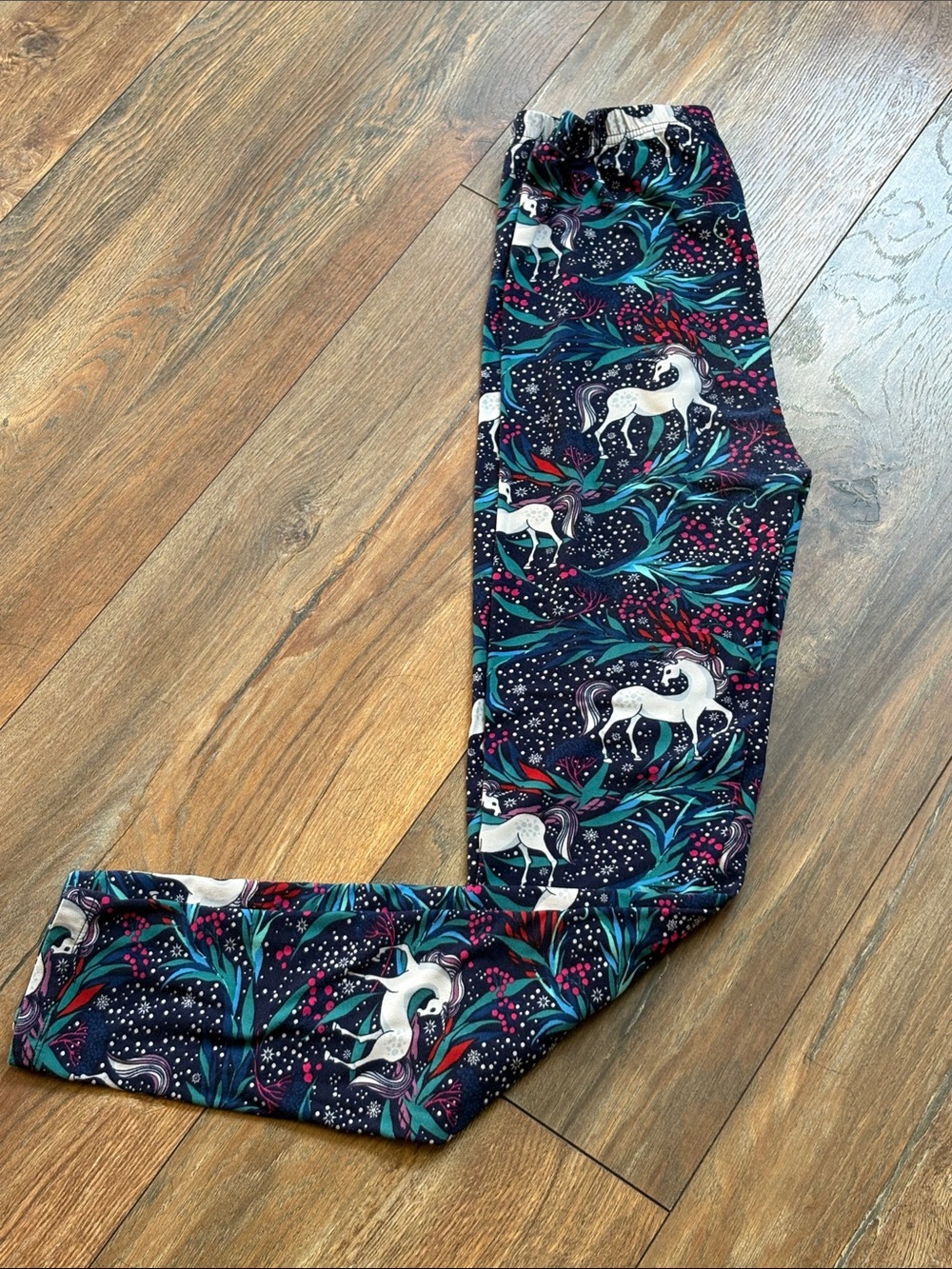 Women’s Navy Unicorn Print Leggings - Comfortable Stretch